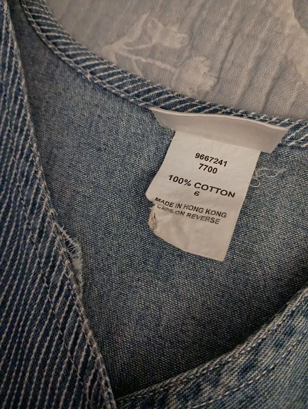 Vintage Oshkosh Blue Pinstripe Cotton Denim Dress 6Y